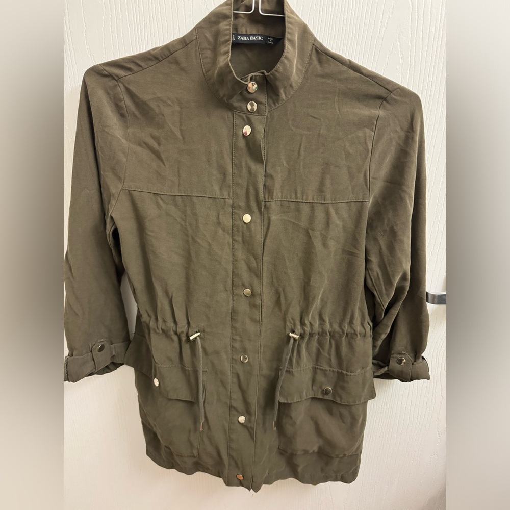 Zara Basic Green Button Up - image 1